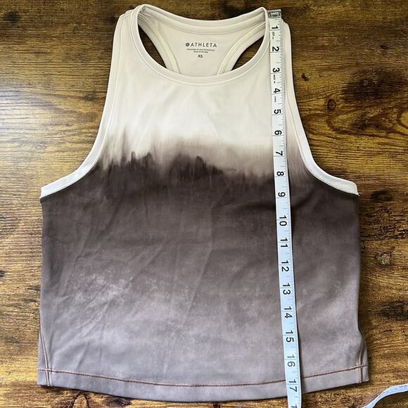 Athleta Shanti Watercolor Brown Stripe Tank Crop Top - Picture 9 of 10